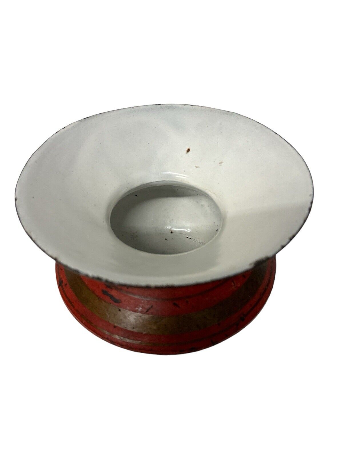 Beautiful Antique 1890’s Rare Color Cast Iron Enamel Spittoon Cuspidor