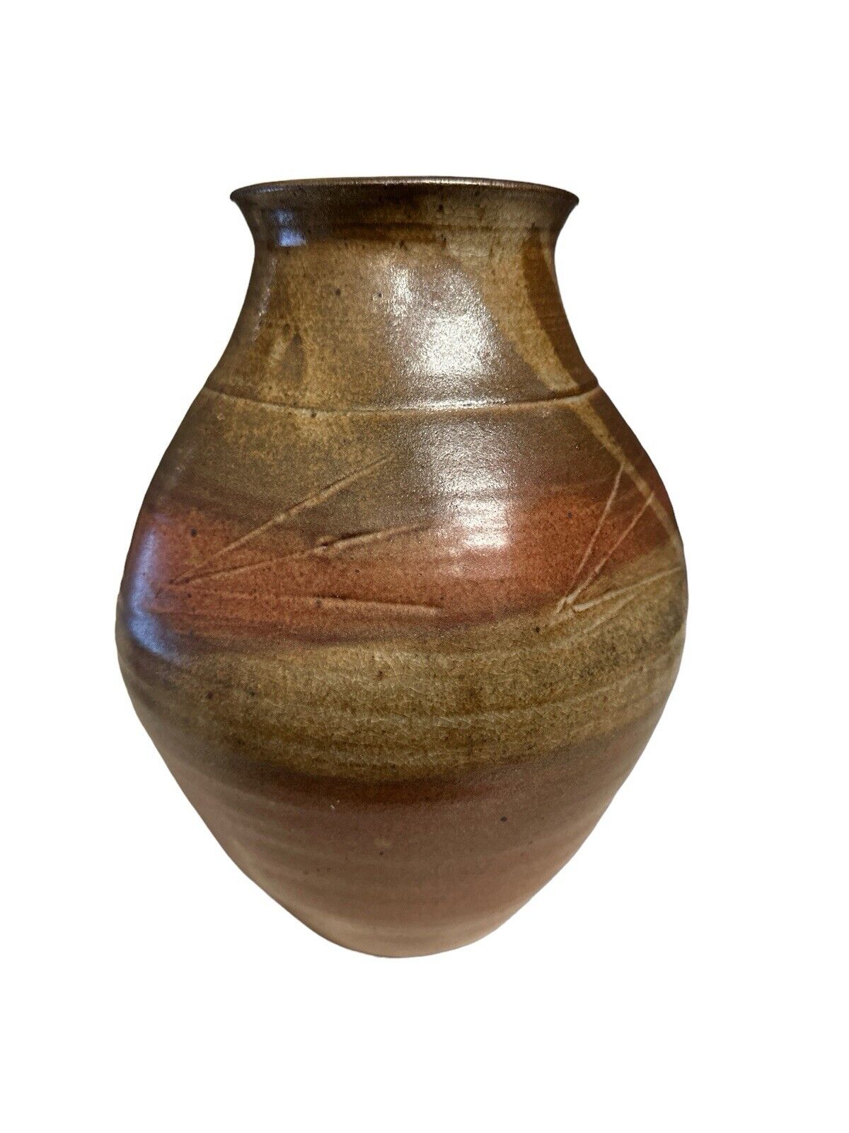 Beautiful Handmade Studio Signed Mark Pottery Stoneware Vase 10”