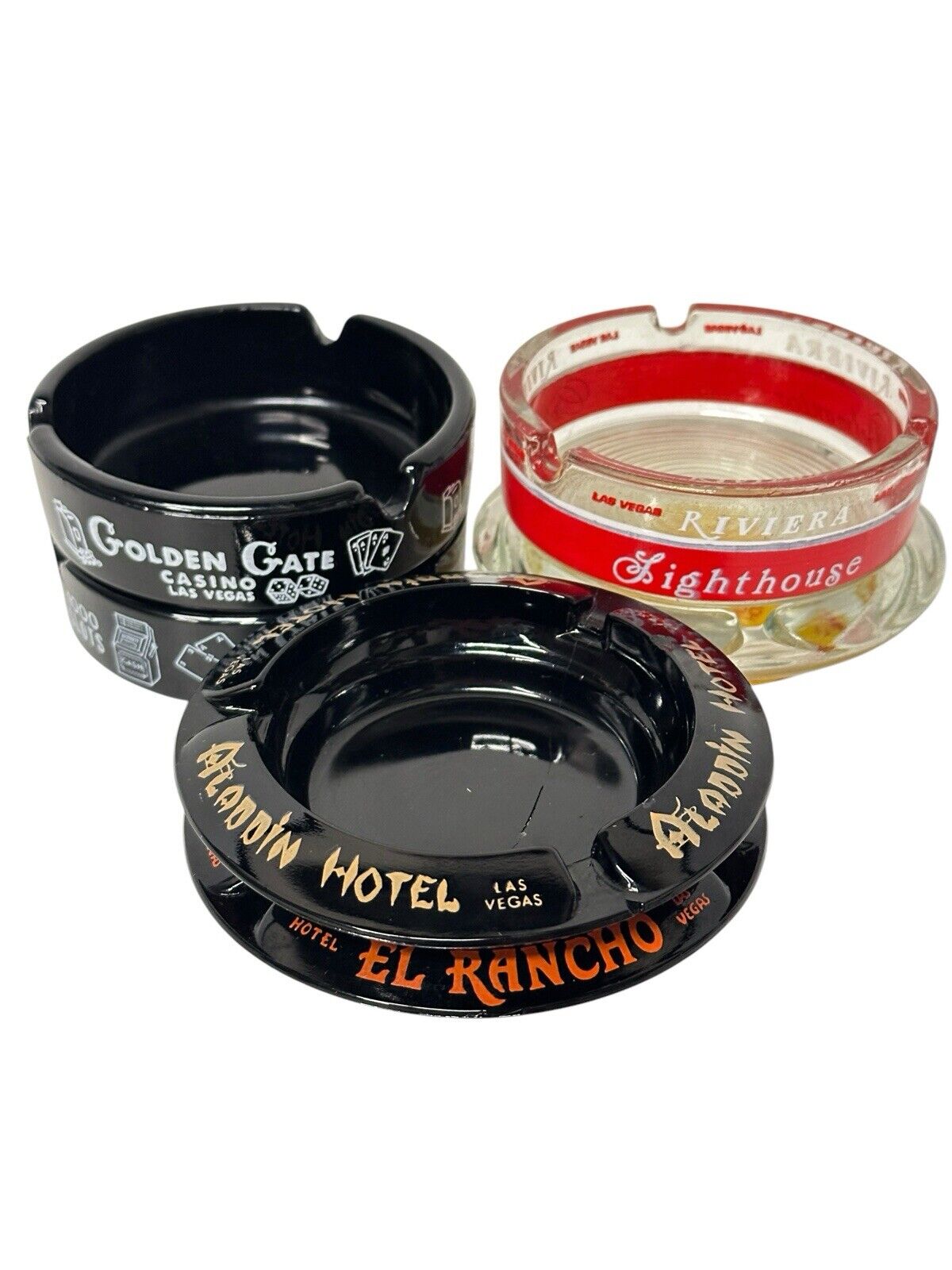 Lot of 6 Vintage MCM 1970’s Hotel Casino Ashtrays Rare Types