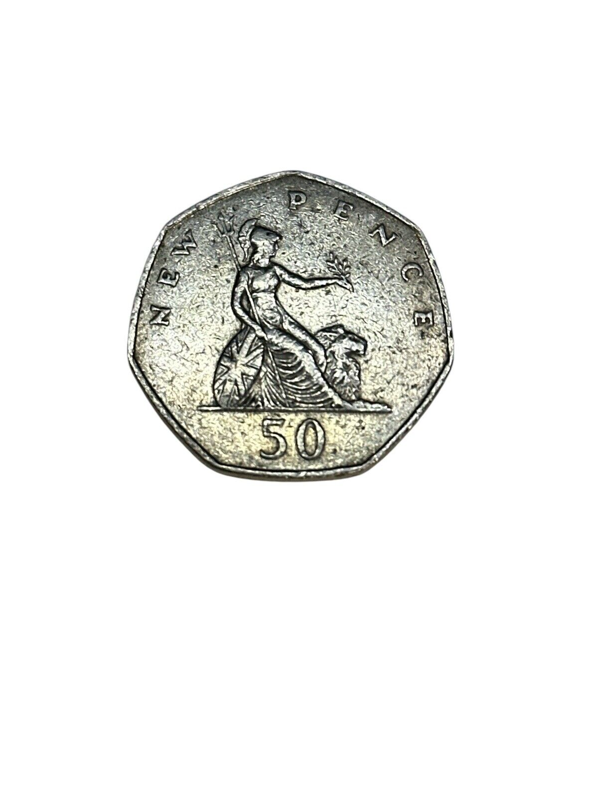 1969 United Kingdom Queen Elizabeth II 50 New Pence Coin