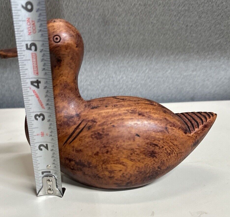 Vintage Hand Carved Wood Duck made in Africa Dakar Senegal