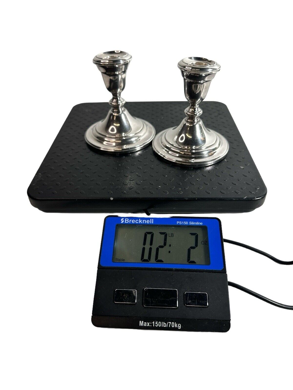 Set Of 2 Gorham 5" Silverplate Weighted Candlestick Holders YC 3000