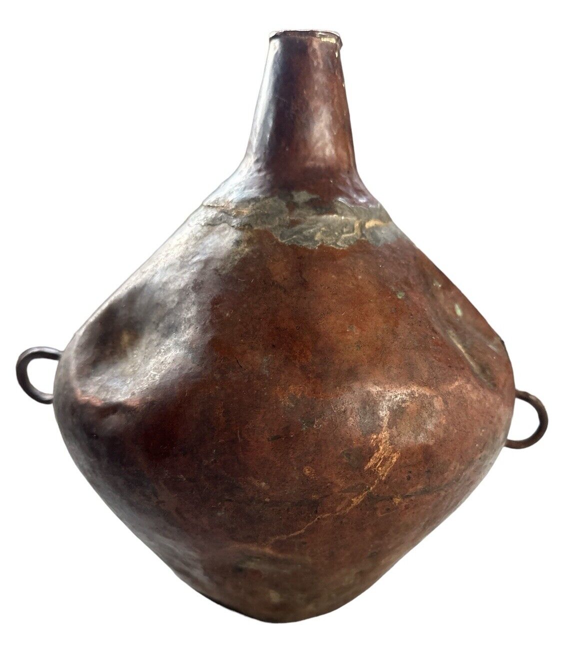 Primitive Central Mexican Spanish look Handmade Copper Metal Water Vessel