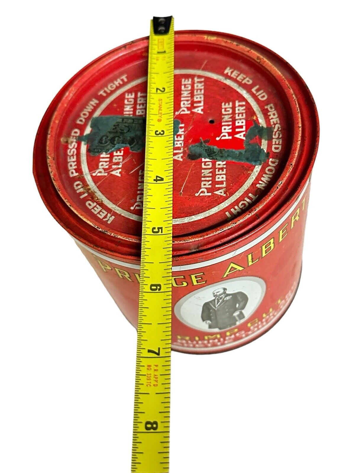 Antique Prince Albert tobacco tin Empty Tobacciana Decor Container 1907