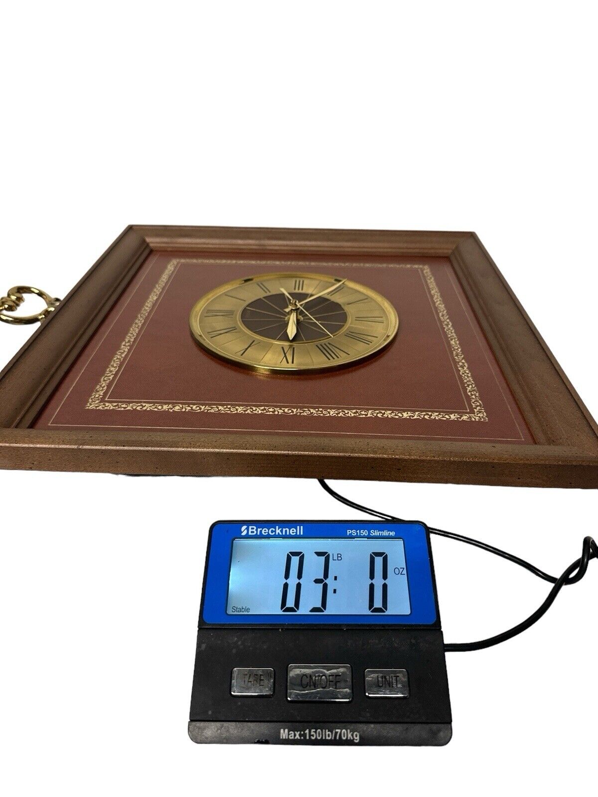 Vintage MCM Elgin Wall Hanging Clock 15" X 15" Very Nice Working Condition