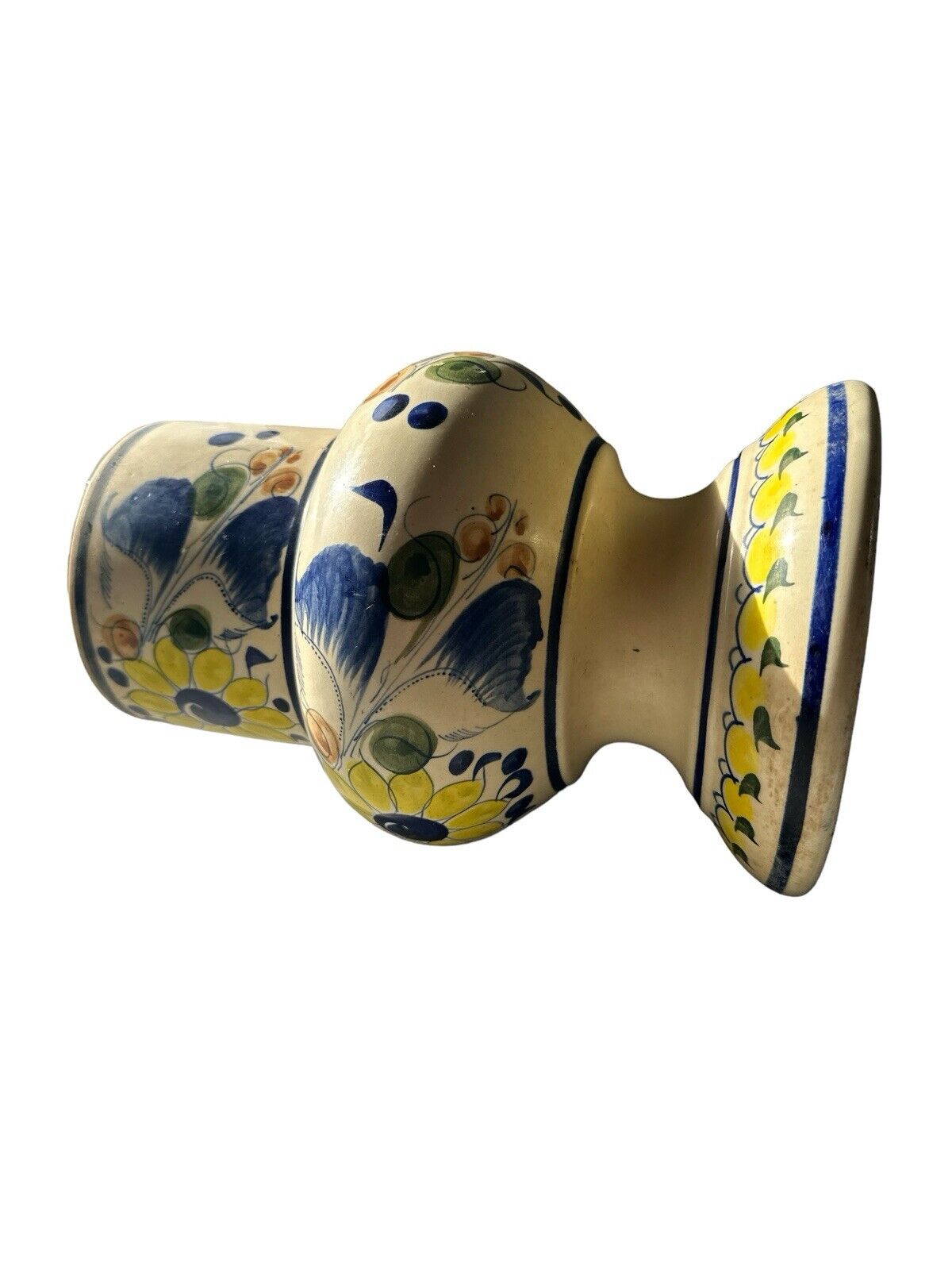 Authentic Handmade Mexican Talavera Pottery Hand Painted Ceramic Stoneware Vase