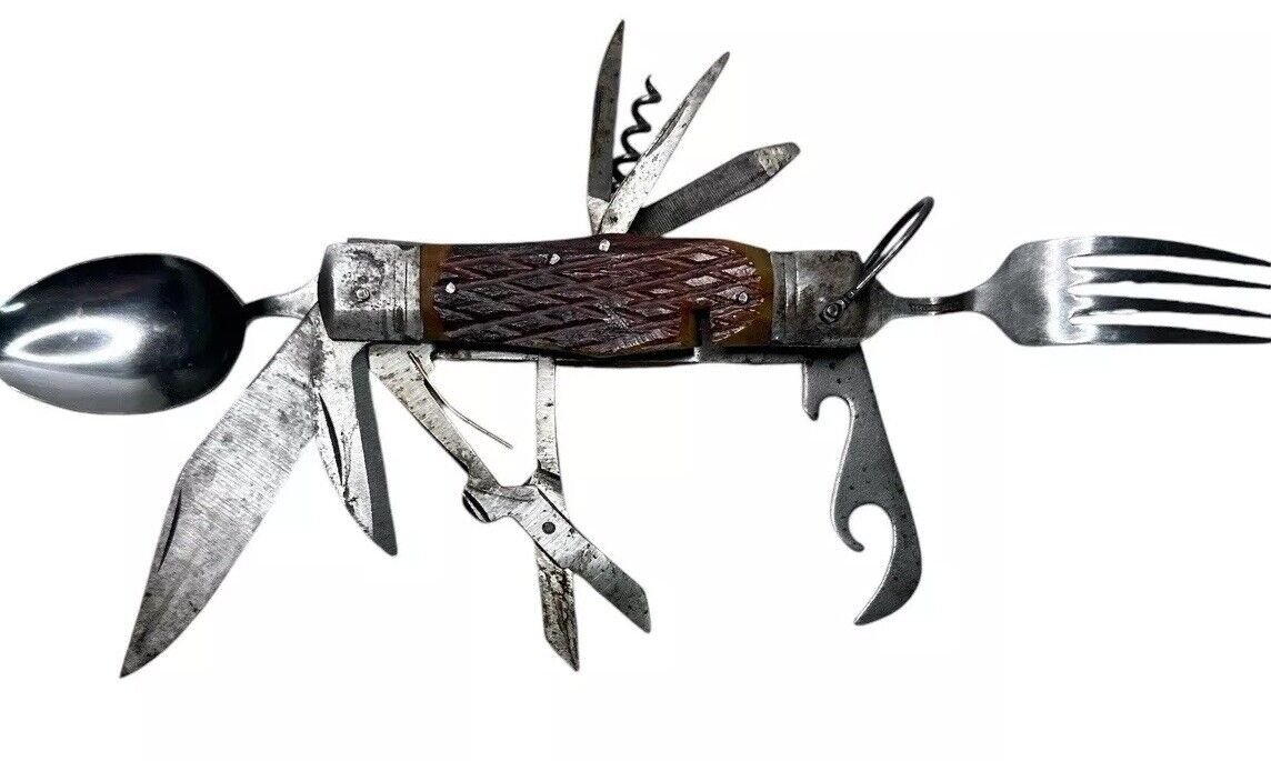 Huntsman’s Mambro Folding Pocket Camping Hobo Survival Multi Tool Knife 5”- 11”