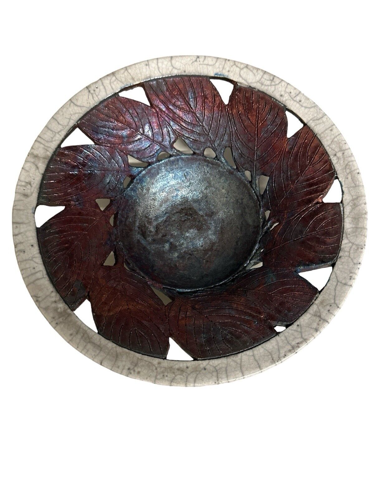Clayton Pottery Traditional Japanese Raku Style Candle Holder Plate