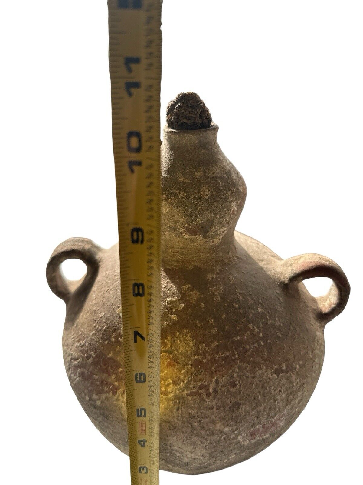 Antique Mexican Handmade Long Neck Clay Terracotta Water Vessel Primitive