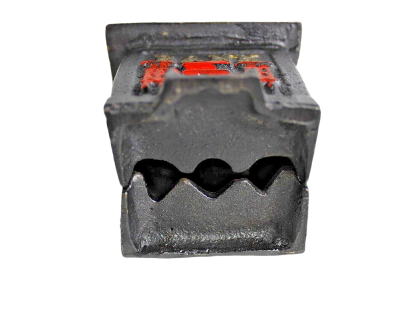 Antique Cast Iron Coin Bank Building School House Black & Red AC Williams