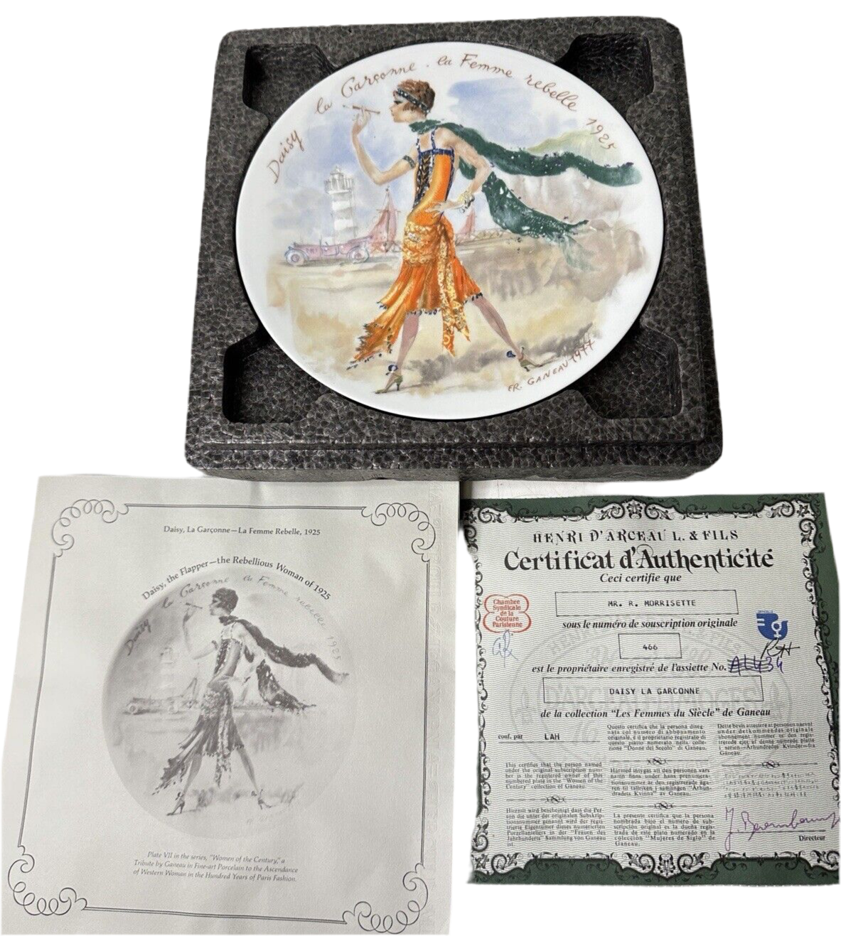 D'arceau Limoges "Daisy la Garçonne la Femme rebelle" 1977 Plate