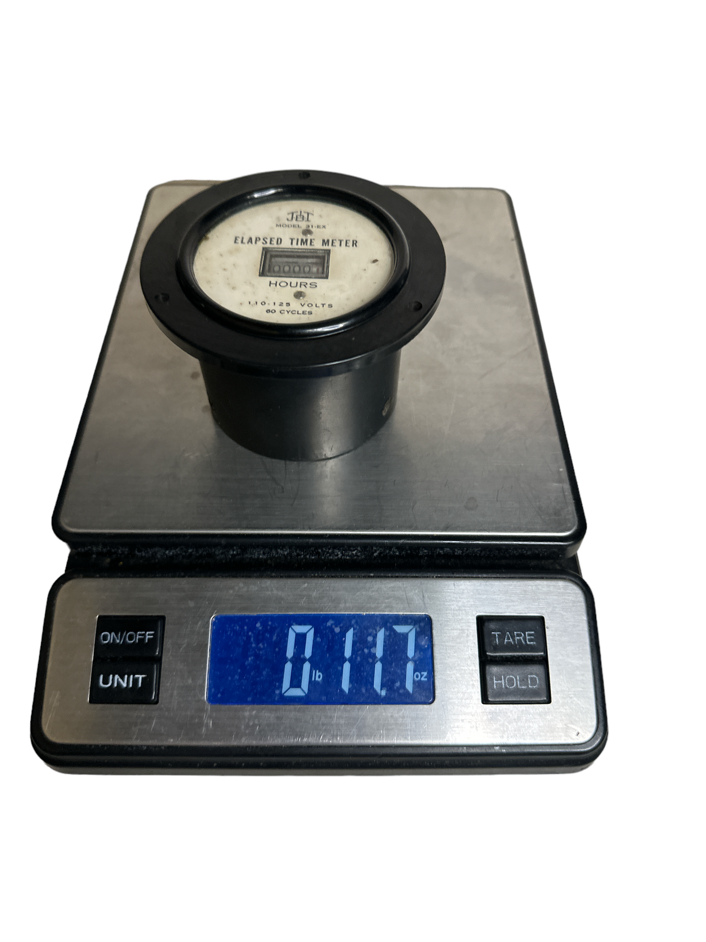 Vtg J-B-T Instruments, Inc Model 31-EX Elapsed Time Meter Gage 110-125 Volts 60 Cycles Made in USA