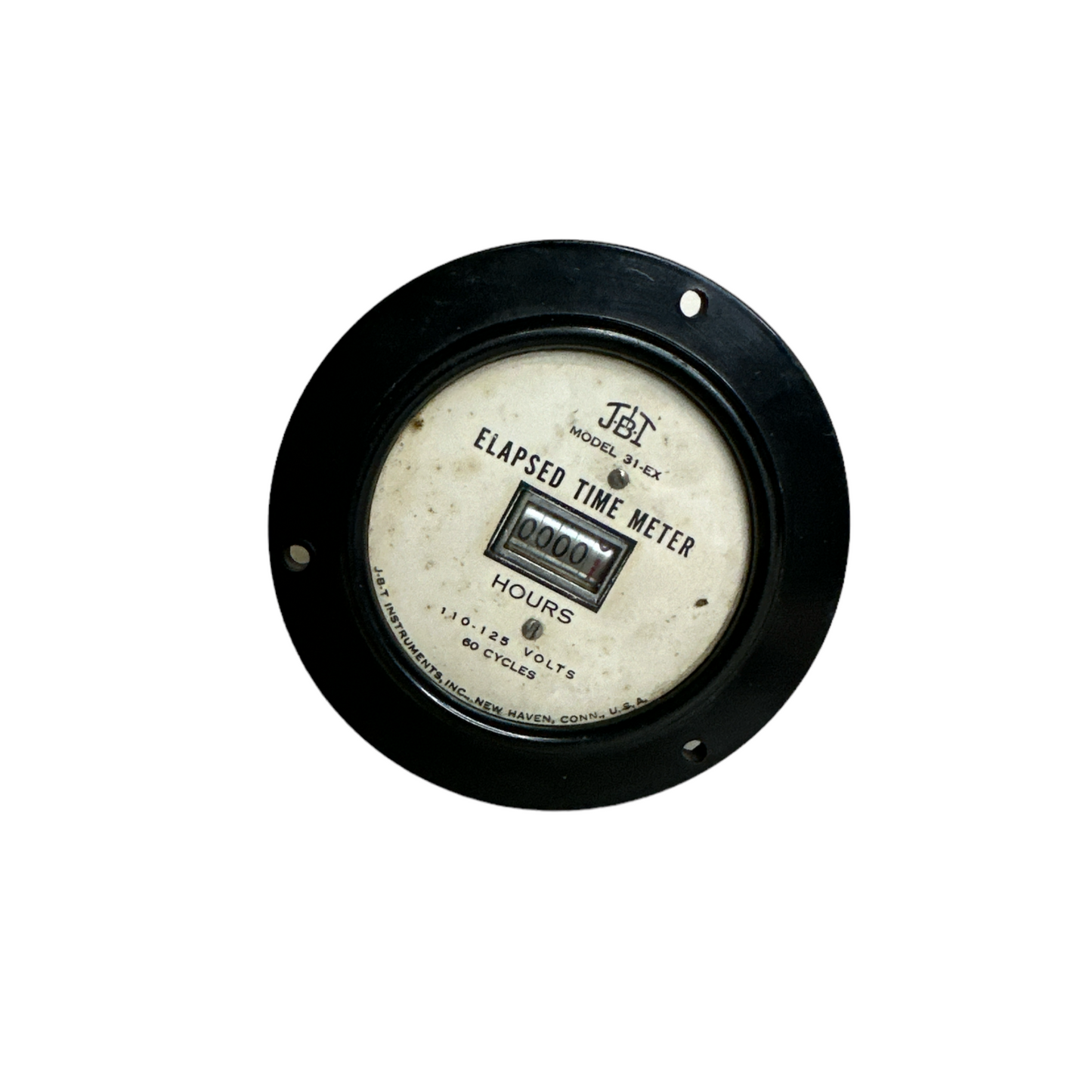 Vtg J-B-T Instruments, Inc Model 31-EX Elapsed Time Meter Gage 110-125 Volts 60 Cycles Made in USA