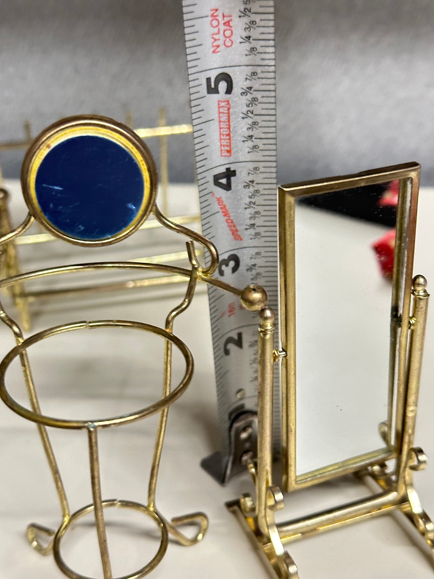 Lot of 14 Vintage Metal Brass Style Doll House Furniture
