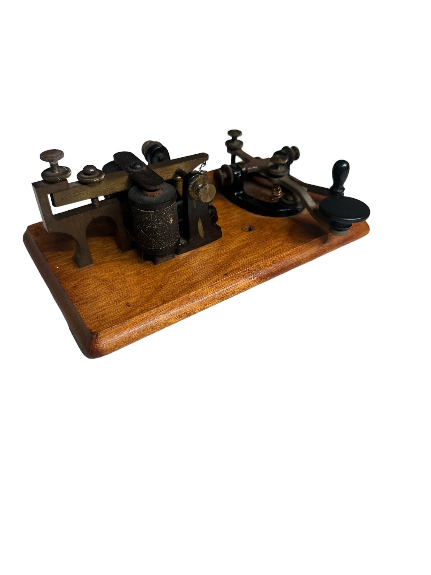 Antique J.H. Bunnell & Co New York USA Camelback Telegraph Key and Sounder 2