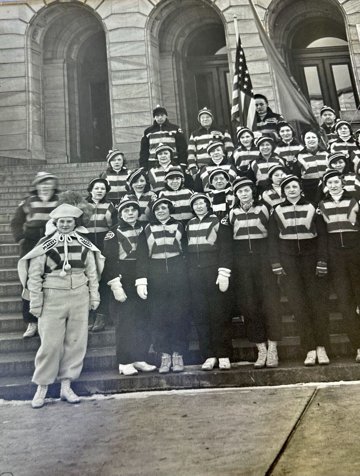 Antique Vtg Macy’s Department Store Winter Employee Photo Large 19”x12”