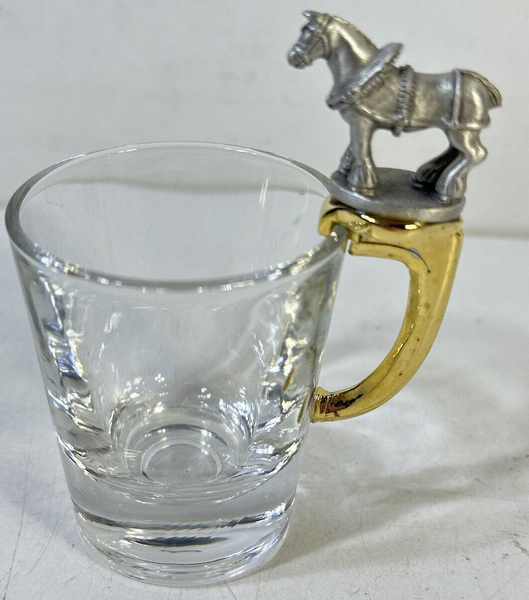 Lot of 4 Vtg Glass Shot Glasses Mug Style Mixed Lot