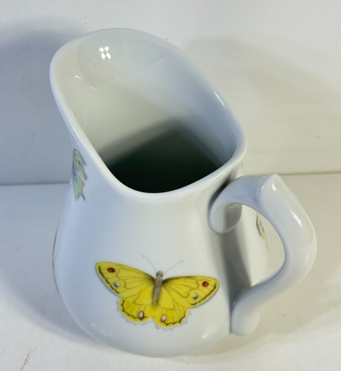 B & C Limoges France 6 1/2" Cream Milk Pitcher L. Bernardaud Butterfly Pattern
