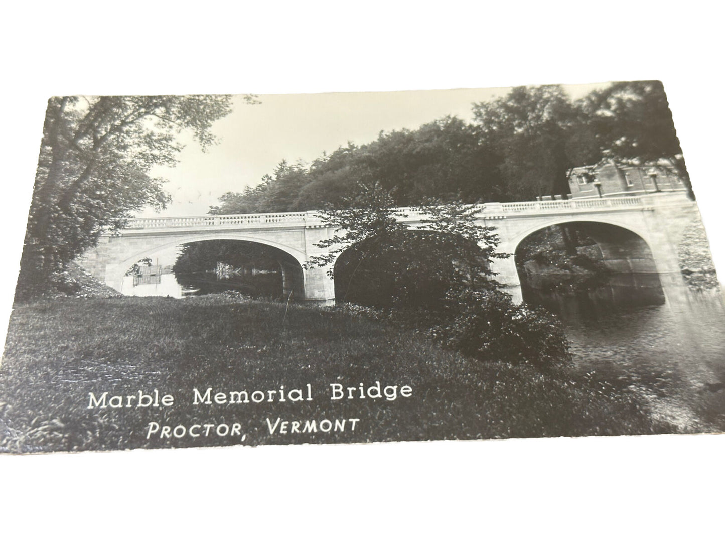 Antique RPPC Real Photo Postcard Proctor Vermont Marble Bridge