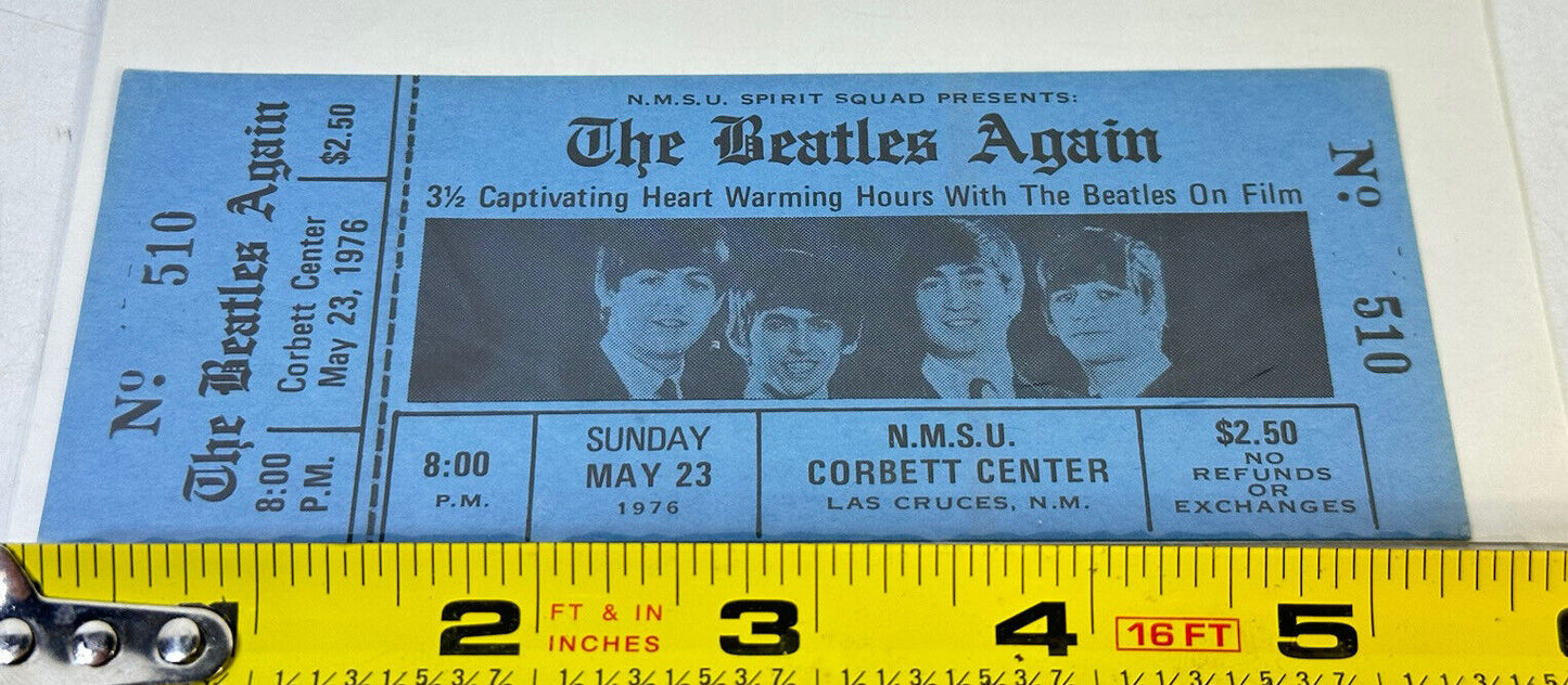 Vtg The Beetles Again 1976 Concert Theater Ticket Very Nice Condition Rare