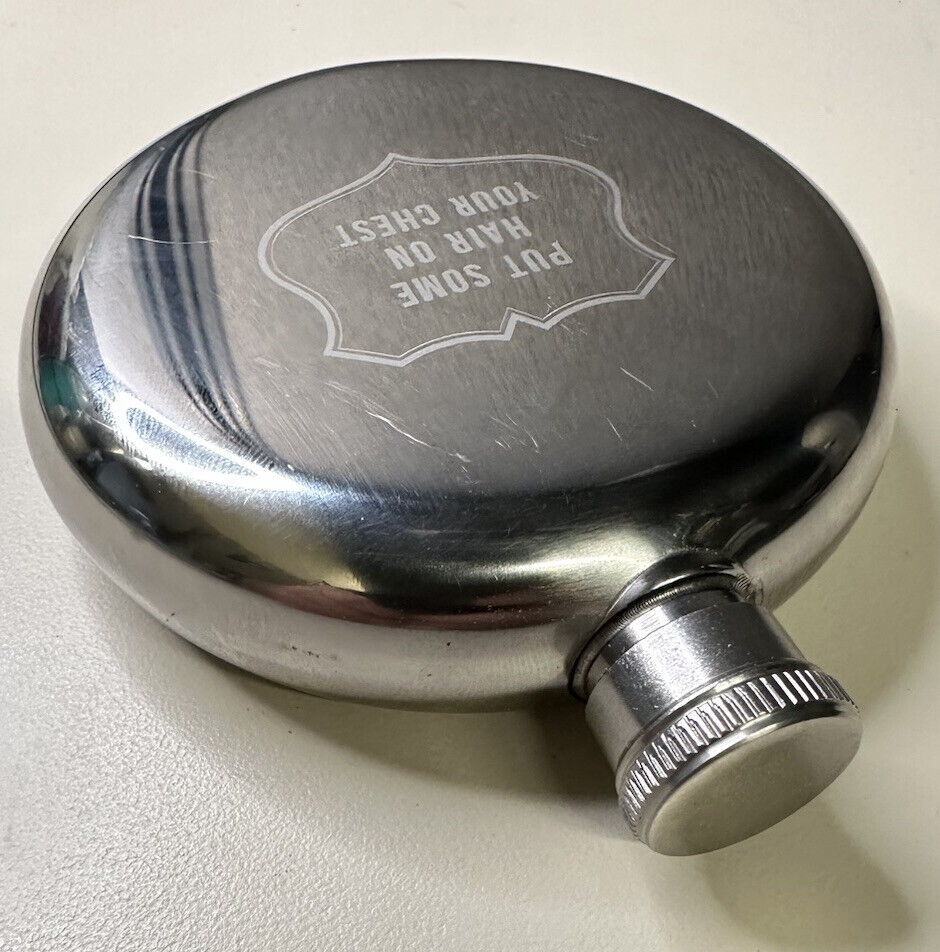 Izola Stainless Steel Flask 5 Oz. Put Some Hair on Your Chest