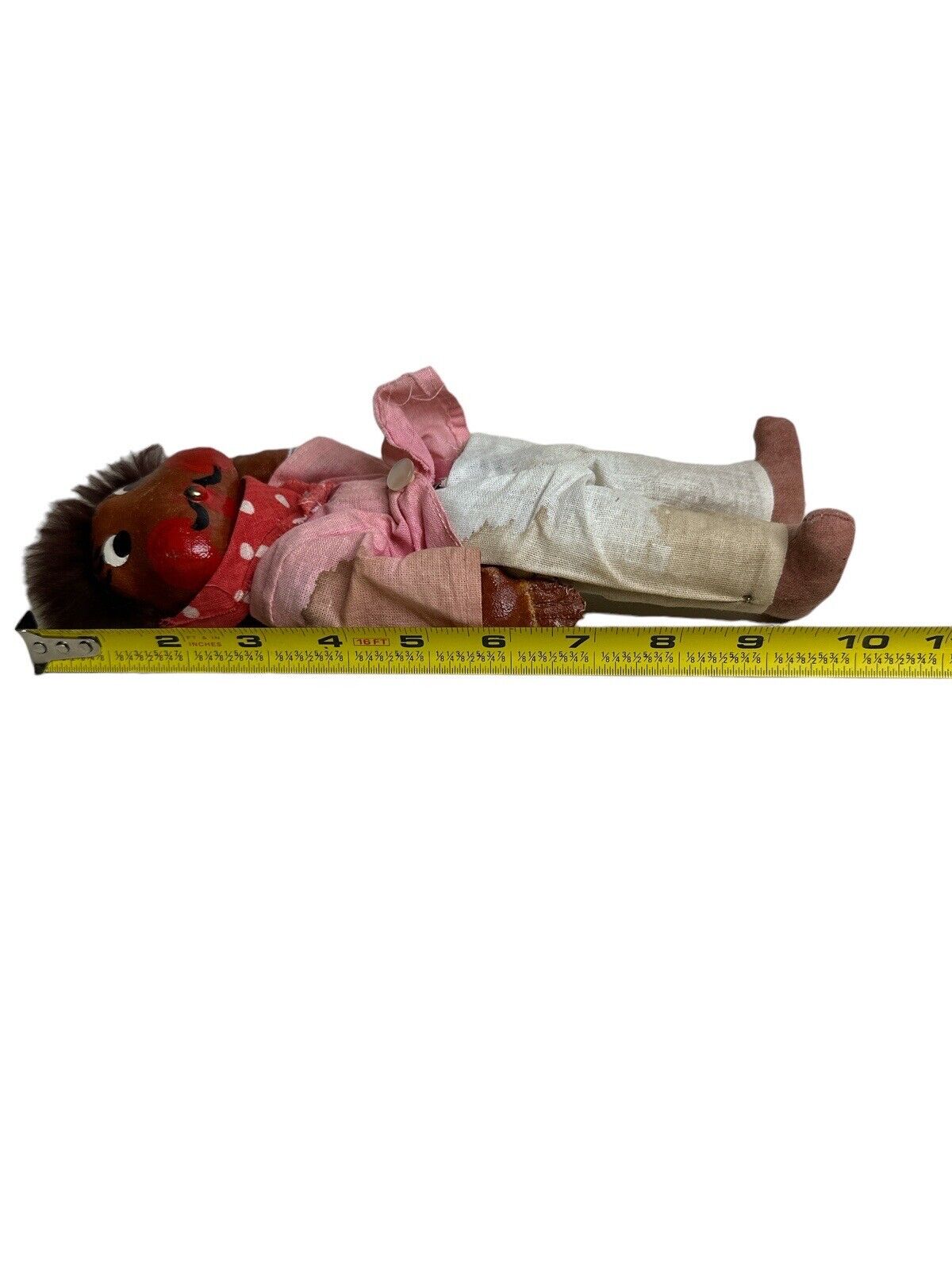 Vintage Folk Art Handmade Souvenir MEXICO Doll~Painted Oil Cloth Stains Included