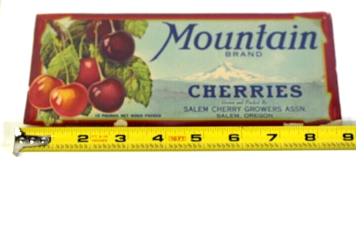 Mountain Brand Cherries Original Crate label on Cardstock Harvey's Wallhangers