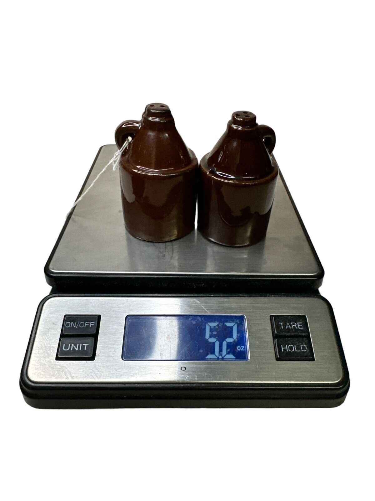 Vintage Little Brown Jug Salt & Pepper Shakers 3"