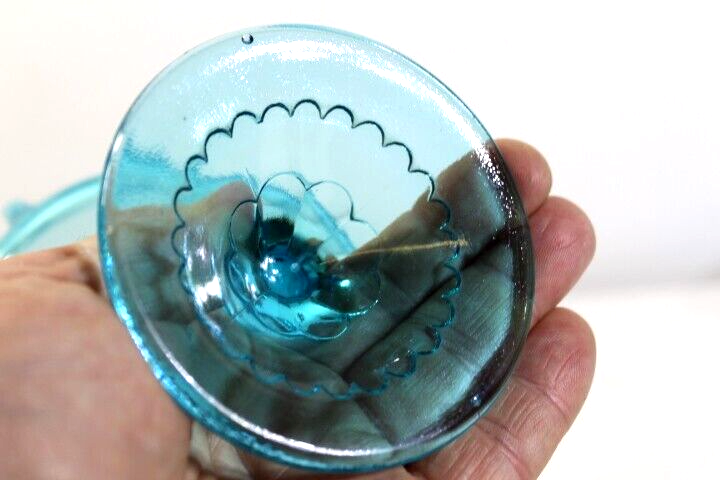 Lot of 3 Antique Northwood Glass Company Blue Opalescent Bowls Candy Dishes