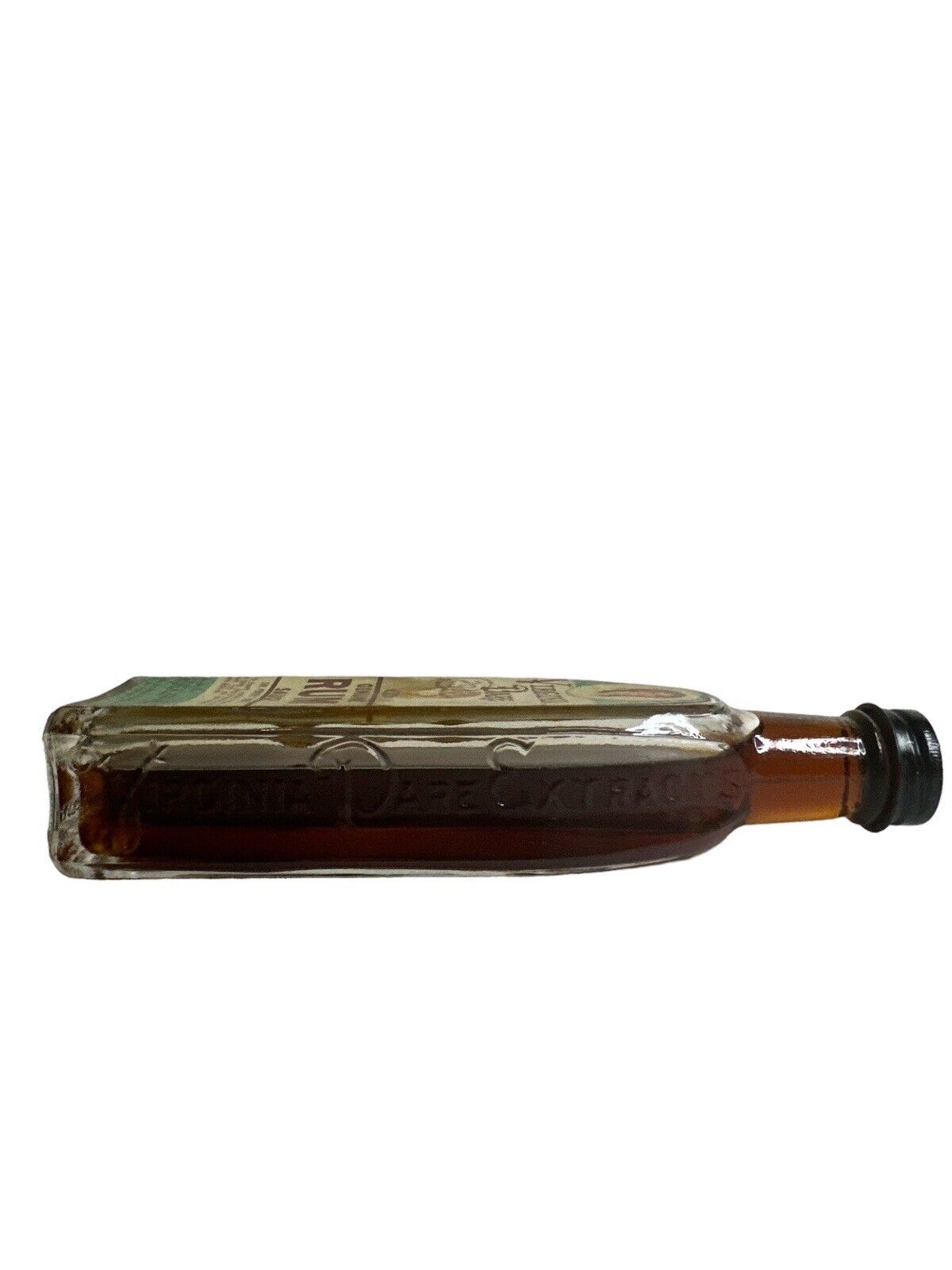 Antique Vtg Virginia Dare & Sauer’s Extract Genuine Rum Sauce Glass Bottle’s
