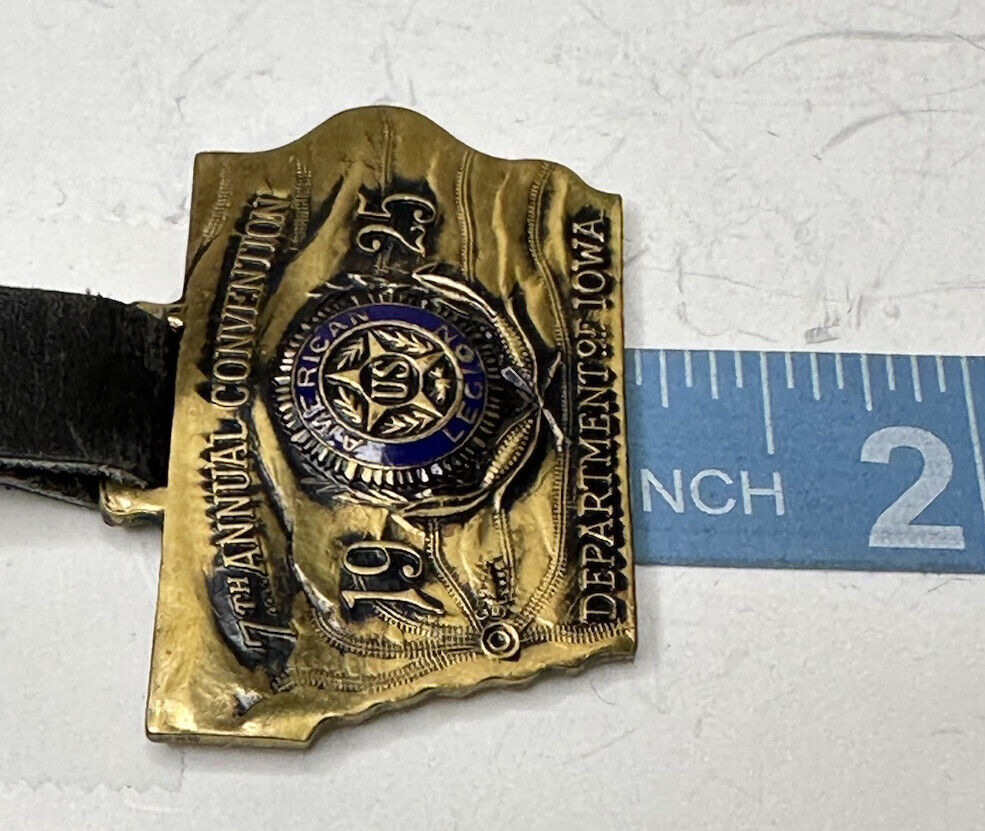 Vtg American Legion Medal Fob From 7th Annual Convention 1925 Department Of Iowa