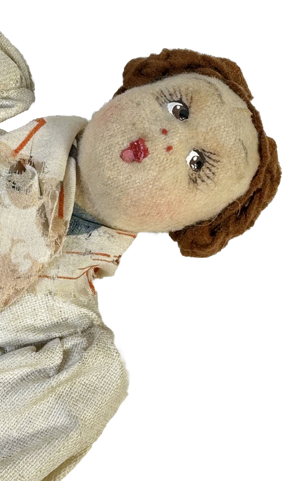 Vtg Karavan Handmade 8” Fabric Collector Doll Made In Italy