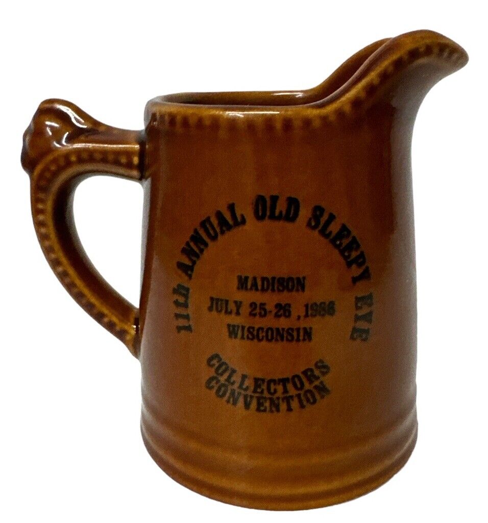 1986 Collectors 11th Annual Convention Old Sleepy Eye Western Stoneware Pitcher