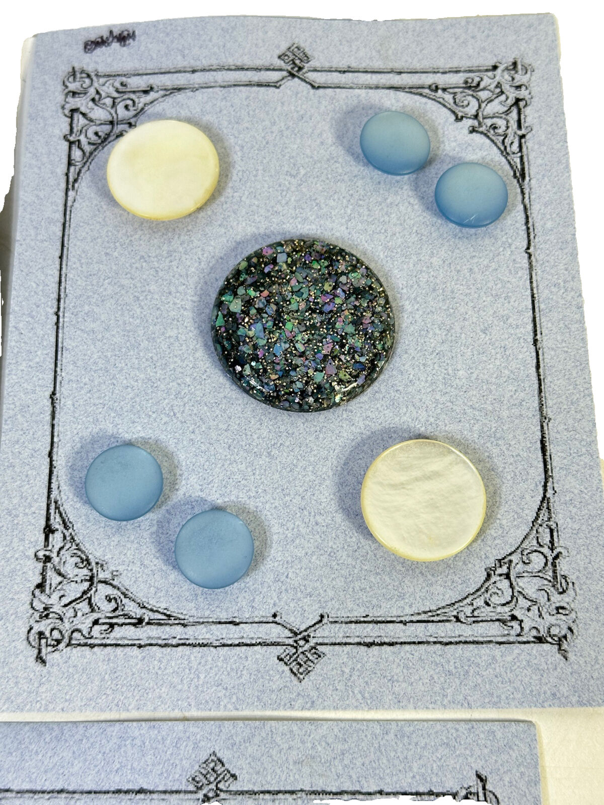 6 Old Vtg Sewing Buttons Cards Hand Sewn On Cards Collectible Sewing Buttons