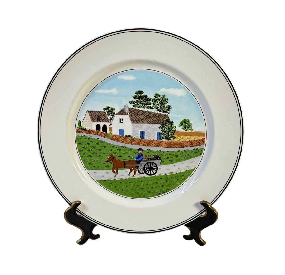 Villeroy & Boch Design Naif Laplau Luxembourg Lunch Plate 8.25'' Vtg 1990's