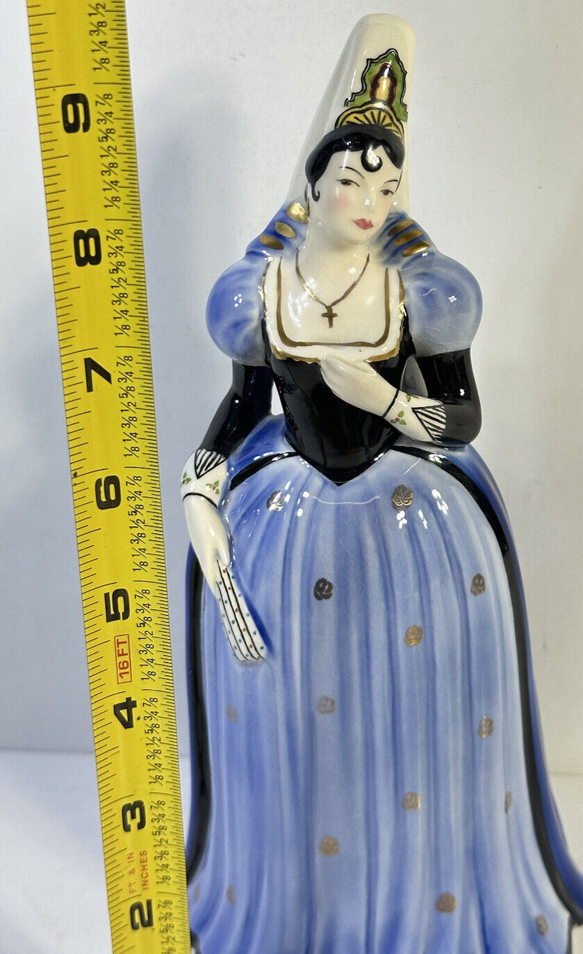 Vtg 1948 Goldcrest Ceramic Corp Lady Figurine By Carmencita Dorier 9.5” USA Made
