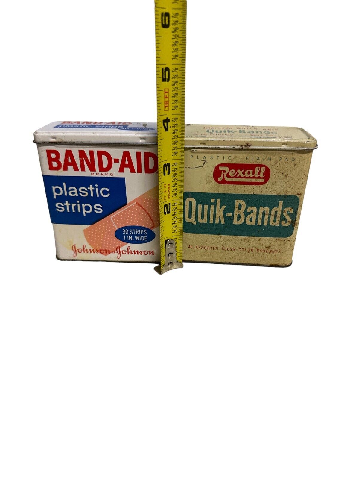 (4) Vintage BAND-AID & Rexall Bandages Tin Paper Lot 1940’s-80s WWII Dressing