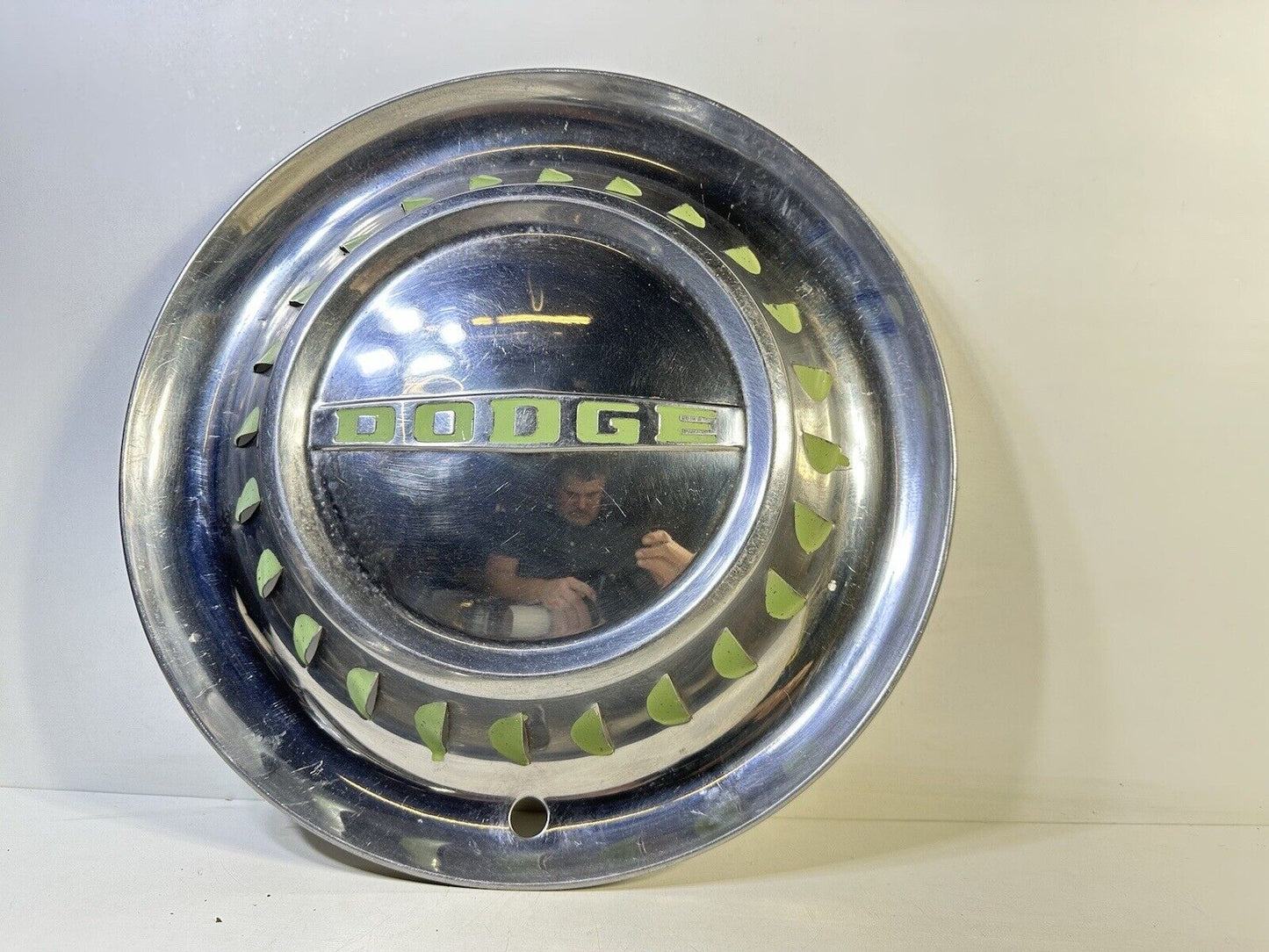 Vtg Dodge Hubcap With Glow Green 15”