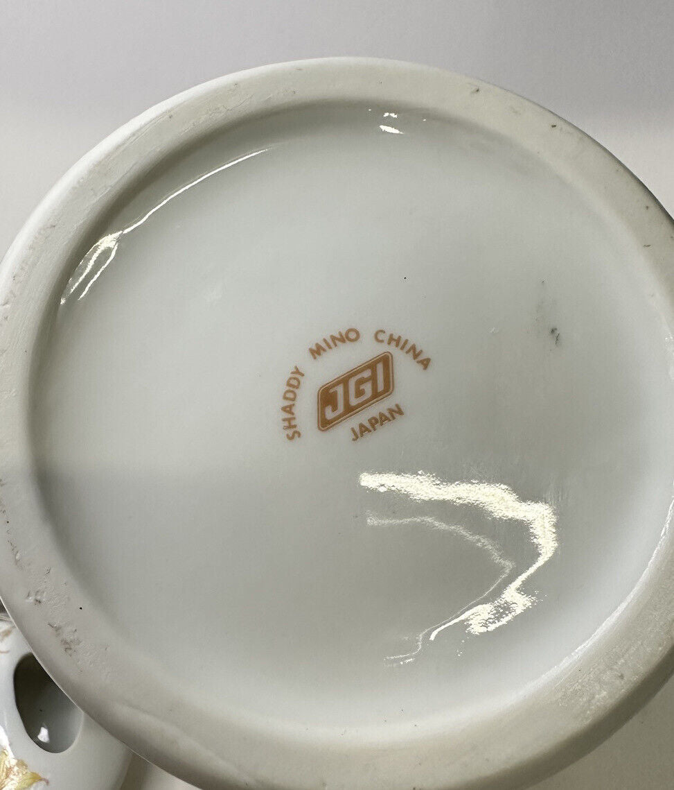 Vtg Porcelain JGI Shady Mingo Chinese Teapot Made In Japan Butterflies & Flowers