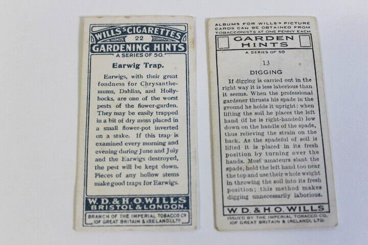 6 Antique WILLS's Cigarettes W.D. & H.O. WILLS IMPERIAL TOBACCO Trading Cards