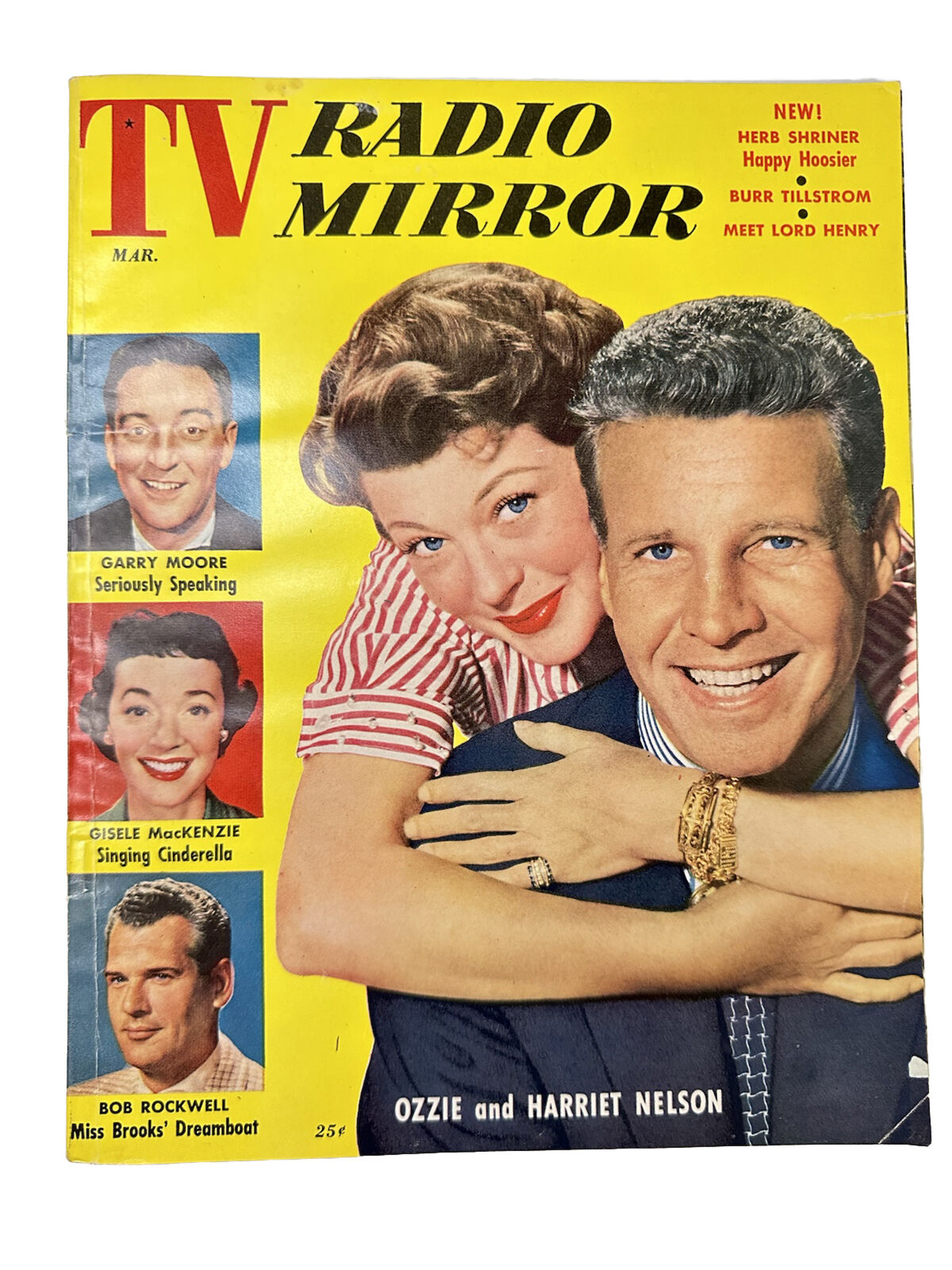 VTG TV Radio Mirror Magazine March 1955 Ozzie and Harriet Nelson 25c Issue MCM
