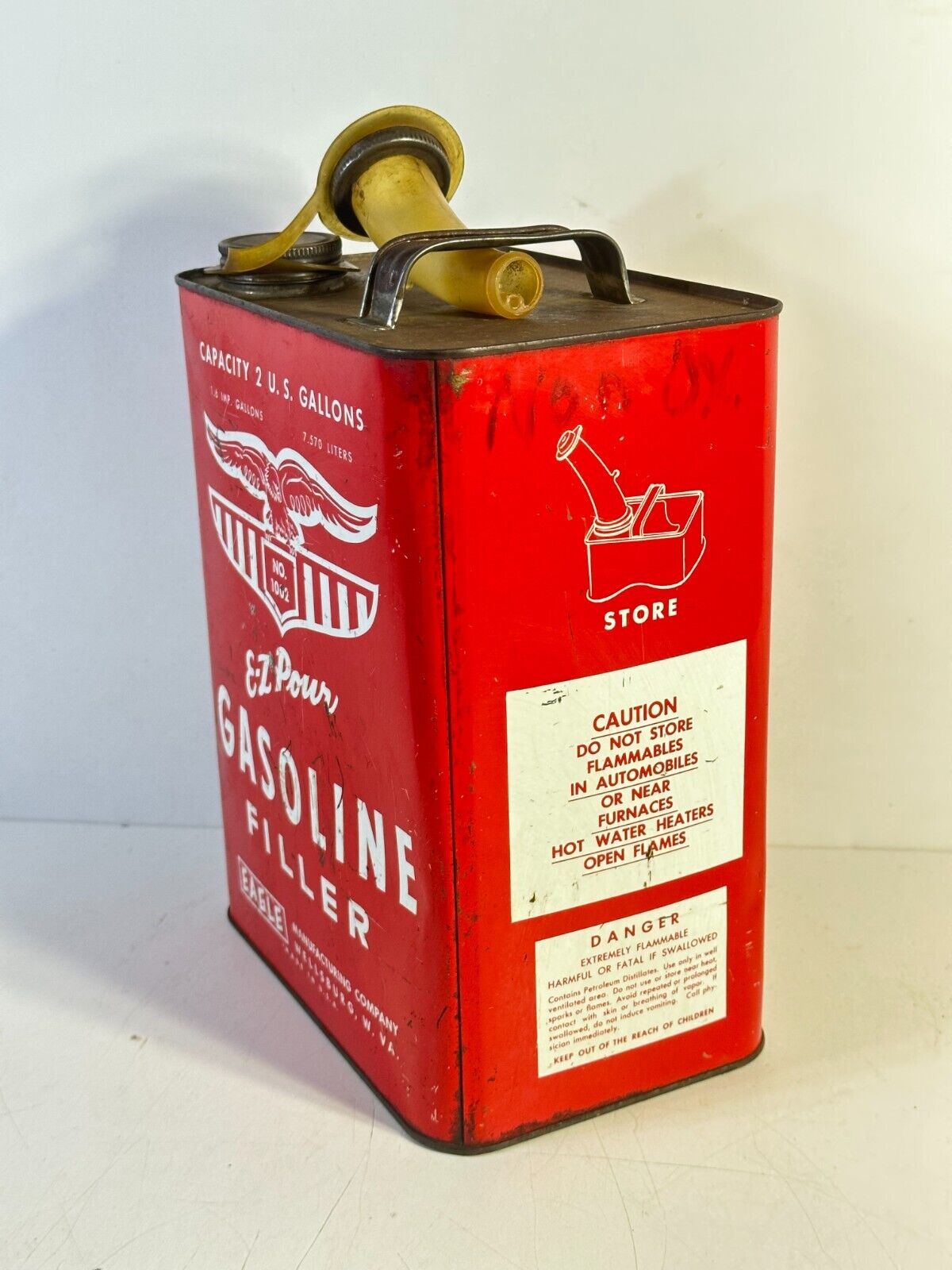 Eagle No.1002 EZ Pour 2 Gallon Gas Can Vintage