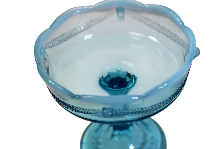 Lot of 3 Antique Northwood Glass Company Blue Opalescent Bowls Candy Dishes