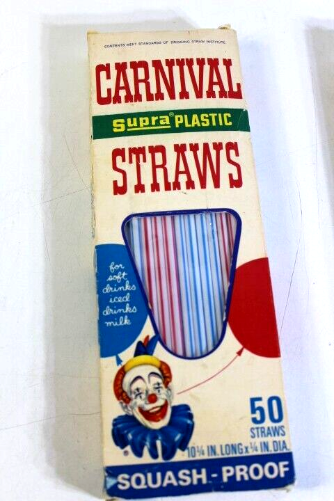 Vintage Carnival Elbo and Bender Flexible Straws Unused but very old 1963-1972