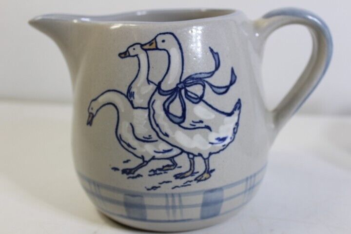 Vtg Lot of 3 Louisville Stoneware Tea Milk Pitchers Gaggle of Geese