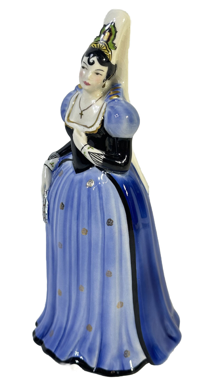 Vtg 1948 Goldcrest Ceramic Corp Lady Figurine By Carmencita Dorier 9.5” USA Made