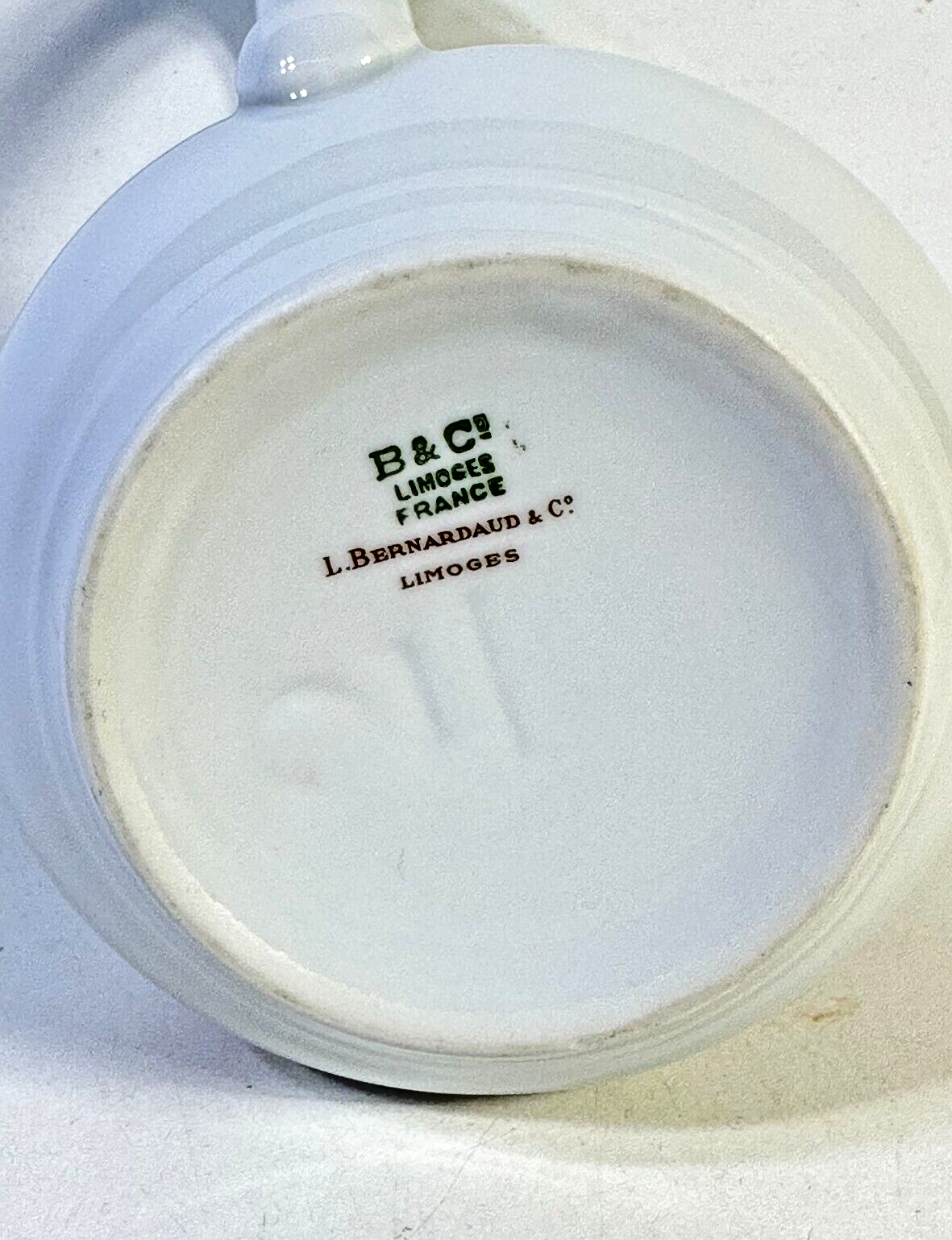 B & C Limoges France 6 1/2" Cream Milk Pitcher L. Bernardaud Butterfly Pattern