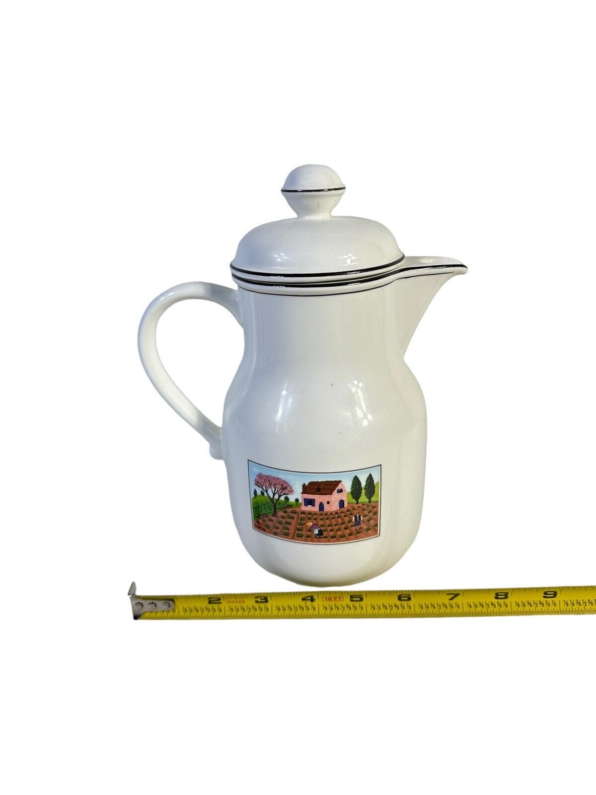 Villeroy Boch Naif Pot Ceramic Coffee Drink Pitcher Ceramic Country Decor 1990’s