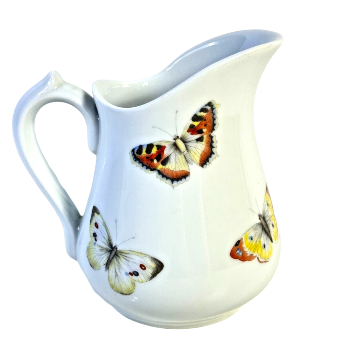 B & C Limoges France 6 1/2" Cream Milk Pitcher L. Bernardaud Butterfly Pattern