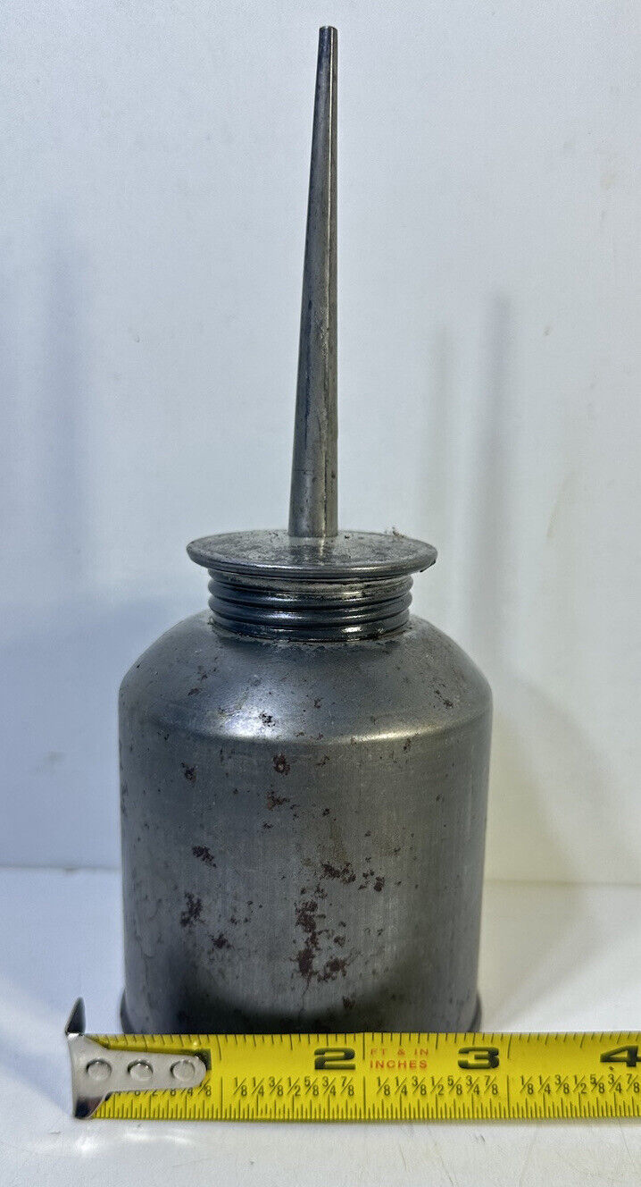 Vtg Antique Farm Tractor Metal 7” Multipurpose Oiler Dispenser Can 1920’s